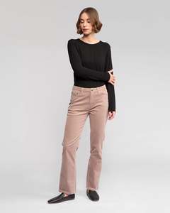 Vassalli: Arch Straight Leg Full Length Cord Pant / Twig