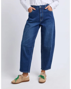 Bessie Barrel Jean / Dark Blue Wash