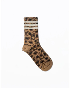 All: Socks - Leopard with White Stripe