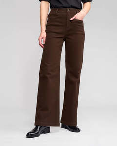 Peace Wide Leg Full Length Jean / Chocolate