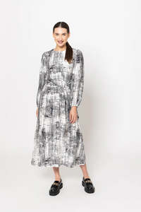 Sash Dress /Mono Pixel