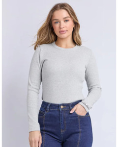 Scoop Long Sleeve Tee - Grey Marle