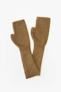 Mabel Long Fingerless Gloves /  Angora Blend /Olive