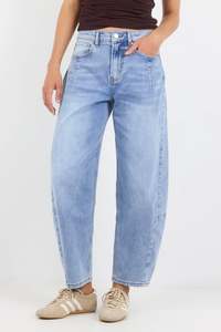 Jeans: Graduate Light Blue Stretch Barrel Jeans