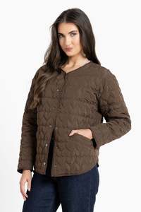 Montreal Quilted Jacket / Choc Heart