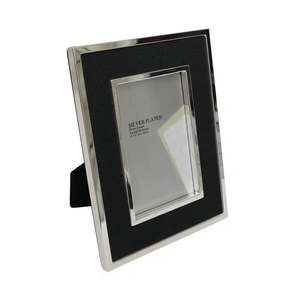Picture Frame 6x4 - Silver/Black Faux Leather