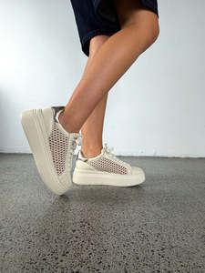 Bibi Leather Mesh Sneaker - Ivory
