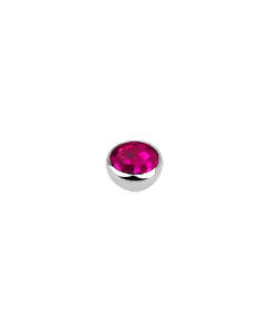 Body Jewellery: 16g - Dark Pink- 3mm Gem - Half Ball End
