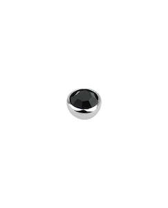 16g - Black - 3mm Gem - Half Ball End
