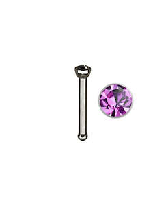 Body Jewellery: Light Purple Gem/Titanium - 18g - Nose Bone
