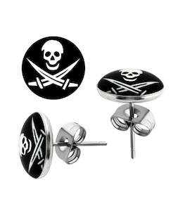 Earring Sets: Skull & Swords - Round