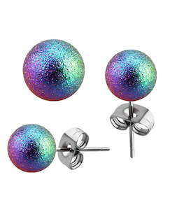 Earring Sets: Frosted Multi - Ball - 3mm-5mm