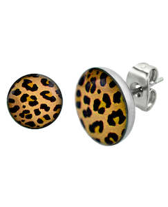 Earring Sets: Yellow Leopard - Round