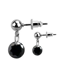 Earring Sets: Black Gem - Dangly