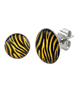 Earring Sets: Yellow Zebra - Round