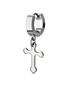 Sale: Rounded Cross - Dangly - 16g - Steel - 4mm Huggie