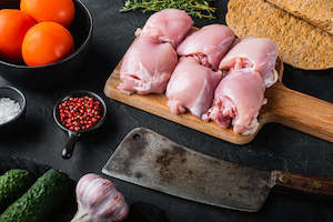 Chicken: Creme cheese and apricot stuffed chicken breast 1pc