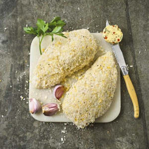 Chicken: Creme cheese and apricot stuffed chicken breast 1pc