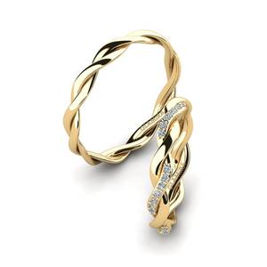 Wedding Rings: 0.28 Carat 14ct Yellow Gold Zirconia Couple's Ring Winsome Aura GLAMIRA NZ