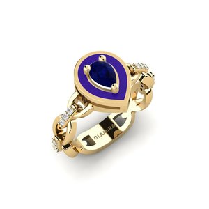 0.33 Carat Pear cut 14ct Yellow Gold Sapphire SYLVIE Ring Braks - A GLAMIRA NZ