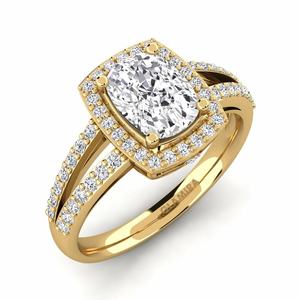 1.8 Carat Cushion cut 18ct Yellow Gold Diamond Engagement Ring Holly GLAMIRA NZ