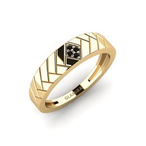 Rings: 0.032 Carat Round cut 14ct Yellow Black Black Diamond Men's Pinky Ring Binantis GLAMIRA NZ