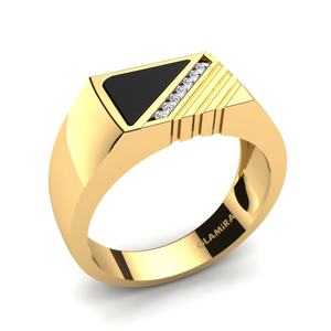 0.105 Carat Round cut 14ct Yellow Gold Lab Grown Diamond Men's Ring Quera GLAMIRA NZ