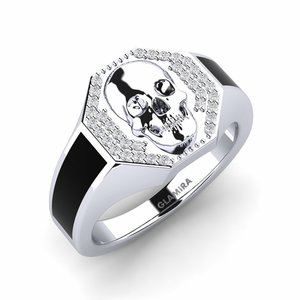 Rings: 0.204 Carat Round cut White Silver Diamond Men's Ring Zander GLAMIRA NZ