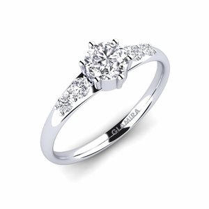 Engagement Rings: 0.5 Carat Round cut White Silver Lab Grown Diamond Engagement Ring Lugh GLAMIRA NZ