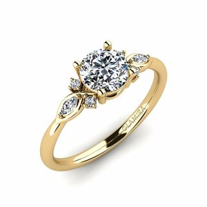 Engagement Rings: Round cut 14ct Yellow Gold Zirconia Engagement Ring Gisu - Round GLAMIRA NZ