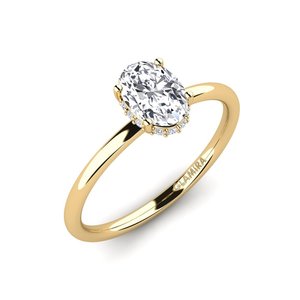 0.66 Carat Oval cut 9ct Yellow Gold Lab Grown Diamond Engagement Ring Ayoova GLAMIRA NZ