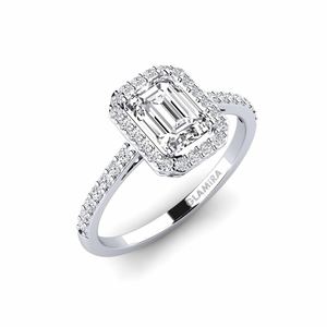 1.02 Carat Emerald Cut cut 14ct White Gold Diamond Engagement Ring Pastolisa GLAMIRA NZ