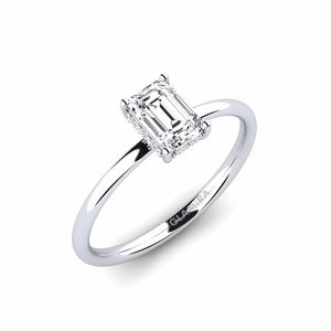 Engagement Rings: 0.62 Carat Emerald Cut cut 14ct White Gold Lab Grown Diamond Engagement Ring Wulden GLAMIRA NZ