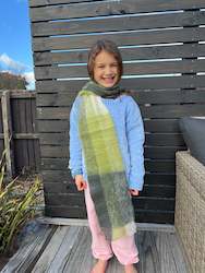 Scarves: Mohair Scarf - Hagley Greens