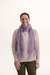 Scarves: Extra Fine Mohair Scarf with Tassels - Mauve