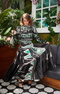 Zig Zag Silk Maxi Dress