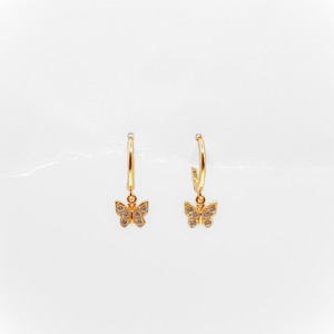 Earrings: Enchanted Butterfly Huggies