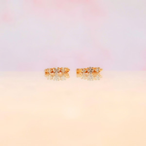 Earrings: Trio Gem Huggies