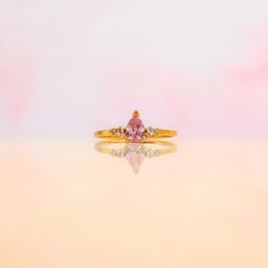 Pink Teardrop Ring