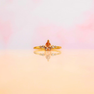 Champagne Teardrop Ring
