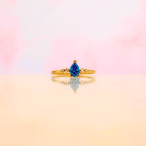 Blue Teardrop Ring