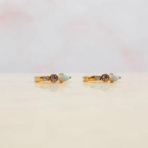 Opal: Opal Marquise Huggies