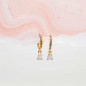 Opal: Opal Teardrop Huggies