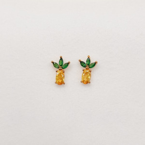 Sterling Silver Post: Pineapple Stud Earrings