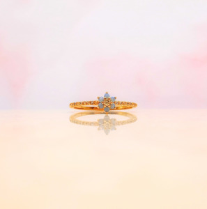 Blue Daisy Ring