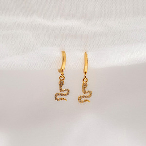 Nickel And Lead Free Costume Jewellery: Cubic Zirconia Serpent Huggies