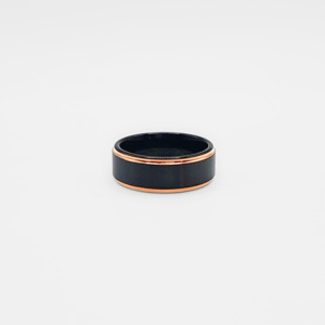 Rose Gold / Black Strip Band (Tungsten)