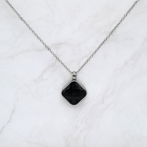 Jet Square Necklace