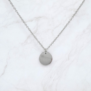 Mens Necklaces: Medium Engravable Disc Pendant