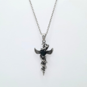 Mens Necklaces: Heart Sword Necklace